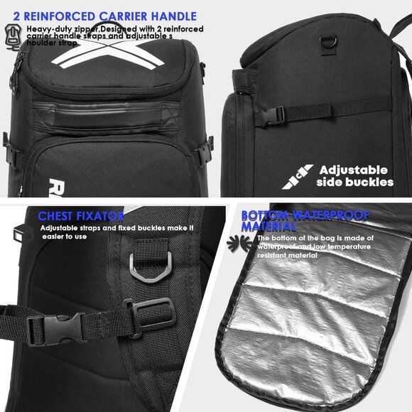 Ski Boot Bag Snowboard Boots Backpack 50L - Picture 2 of 6